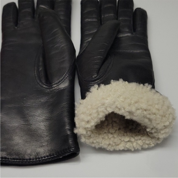 Coach Leather Gloves with Shearling lining - Picture 2 of 3